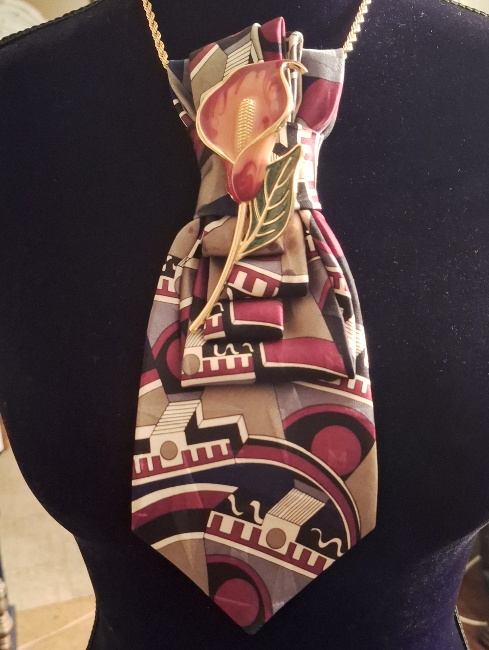 Screenplay by Martin Wong Upcycled Necktie Necklace